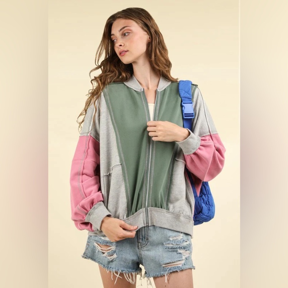 Colorblock Zip-Up Jacket